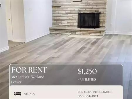 Studio Apartment: 369 Fitch St, Welland - Lower | 369 Fitch Street, Welland