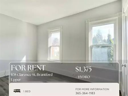 1 Bed 1 Bath: 108 Clarence St, Brantford - Upper | 108 Clarence Street, Brantford