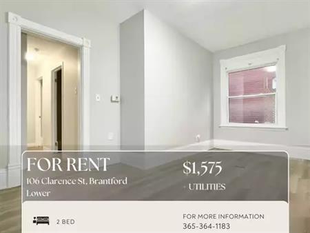 2 Bed 1 Bath: 106 Clarence St, Brantford - Lower | 106 Clarence Street, Brantford