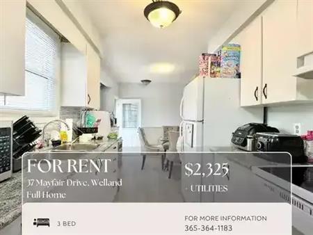 3 Bed 1 Bath House: 37 Mayfair Drive, Welland | 37 Mayfair Drive, Welland