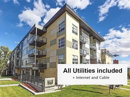 Fully furnished 2 bed, 2 bath Top floor Corner Unit in Bridgeland | 307 - 515 4 Ave NE, Calgary
