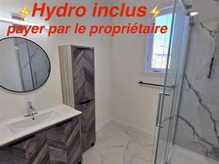 Logement 4 1/2 - rénové en 2025 - chauffé et éclairé