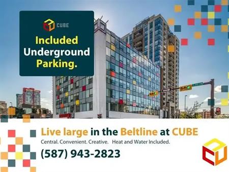 CUBE Apartments #1 Calgary Rentals. Included Underground Heated Parking. | 1177 11 Ave SW, Calgary