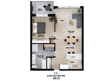 Grand 3 1/2 Haut De Gamme, 3e Étage