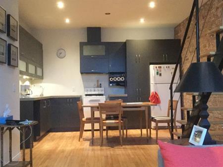 Appartement meublé, de type loft, 1 chambre à coucher, 2 salles de bain