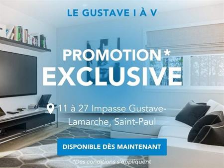 Le Gustave I-V | Unités locatives neuves 4 1/2 & 5 1/2, St-Paul