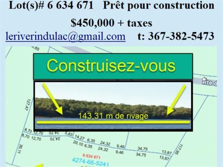TERRAIN BORD DE L'EAU , LAC-FRONTIÈRE