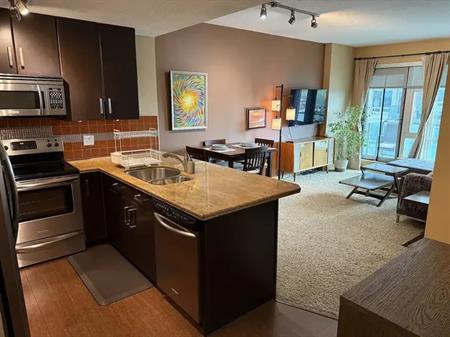 Convenient 1-Bedroom + Den Fully Furnished Condo for Rent | 1410 1st Street Southeast, Calgary