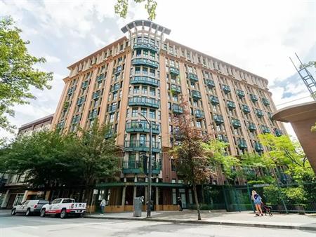 Furnished Industrial Gastown Studio: High Ceilings & Private Patio | 214 - 22 East Cordova Street, Vancouver