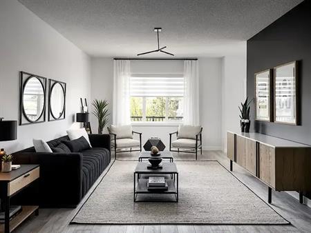 Modern 3-Bed plus Den Main Floor Duplex in Pine Creek with Air Con and Garage | Calgary