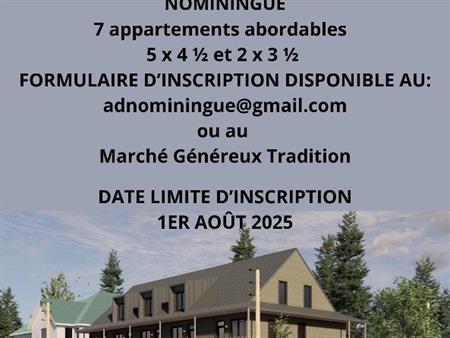 3 et demi à louer