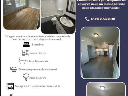 Appartement 5 1/2 à louer