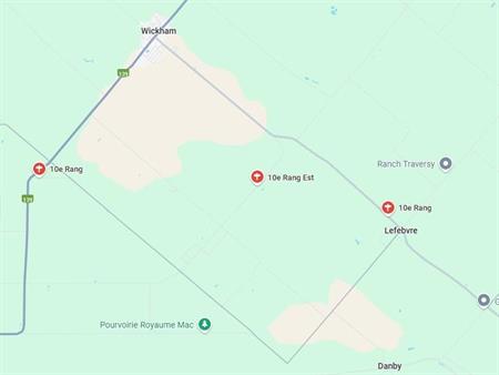 TERRE À BOIS - PRAIRIE À VENDRE - RANG 10 EST WICKHAM 82 ACRES (CAMP DE CHASSE)