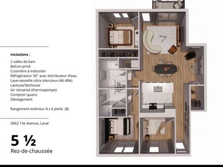 REZ-DE-CHAUSSÉE - 5 ½ qualité condo électroménagers inclus