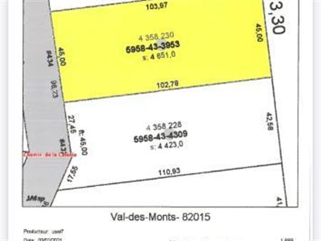 1 acre et + EDELWEISS et ST-PIERRE WAKEFIELD