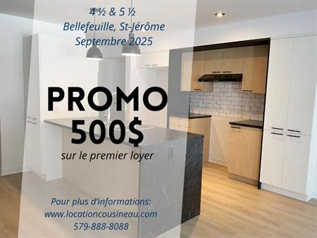 Logement 4 1/2 - Ascenseur - Septembre 2025 - Saint-Jérôme