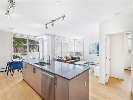 Furnished 1-Bed Condo in Bridgeland with Private Entry + Heated Parking | 107 - 805 4 Street NE, Calgary