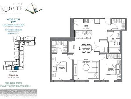 2 CH - 1 SDB - Montreal - $2,100 /mo