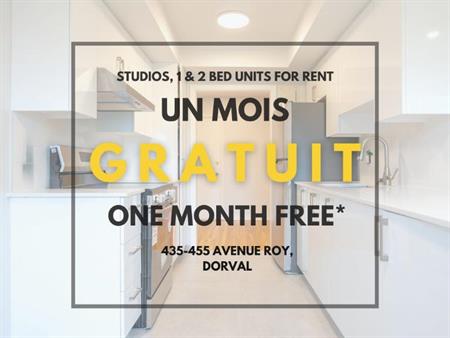 🟢UN MOIS GRATUIT*🟢 🏡 1 chambre lumineuse |1 400 $/mois