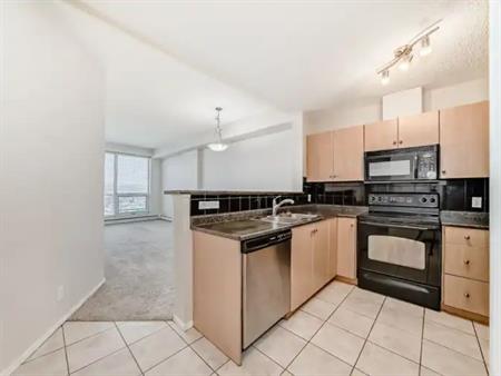 Charming 2-Bedrm Condo with Stunning Mountain & City Views – 12th Floor Corner U | 1053 10 Street Southwest, Calgary