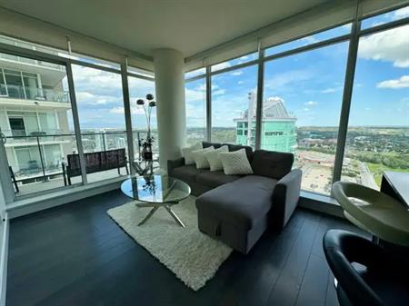 Turn Key - Furnished 2Bed 2Bath Condo with Stunning Views | Short & Long Term | 3405 - 1188 3 Street Southeast, Calgary