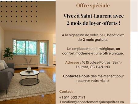 4 et demi spacieux disponible