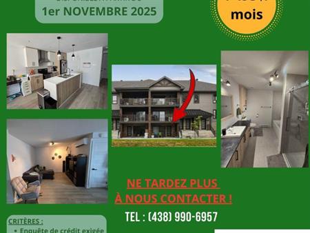 Logement 4 1/2 à louer (1ER NOVEMBRE 2025)