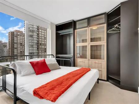 Fully furnished bedroom w en-suite bathroom in a 2 bedroom apartment | 535 Smithe Street, Vancouver