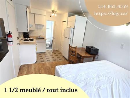 Studio tout inclus 1 1/2 - 10 min du terminus Longueuil - disponible tout de suite