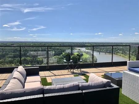 Stellar River Valley Views From Roof Top Patio & Unit Balconies | 201` - 8220 Jasper Avenue, Edmonton