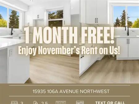 ***1 MONTH FREE-Brand New 3-Bed, 2.5 Bath House Near NAIT & Kingsway Mall | 15935 106 Avenue Northwest, Edmonton