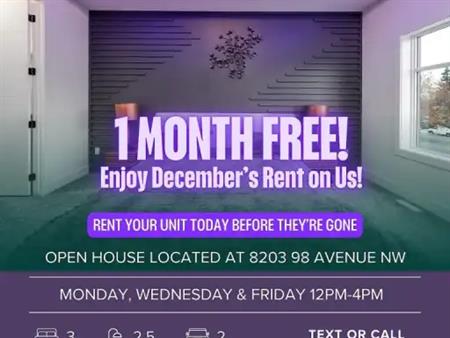 1 MONTH FREE!  New 3-Bed, 2.5 Bath, Cozy Home Near U of A Campus | 9337 87 Avenue Northwest, Edmonton