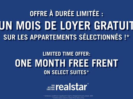 Appartements à 2 chambres (4 1/2) + 1,5 Salles de Bain | Style condo à Brossard