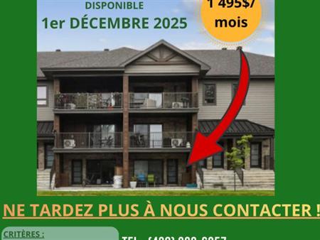 4 1/2 À Louer 1er Décembre 2025