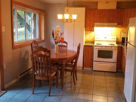 5 1/2 foyer tout inclus (wifi et hydro) terrain bordé d'un étang