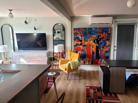 superbe Condo-loft 3 1/2 meublé et entièrement rénové à 5 minutes du métro joliette avec wifi, électtricité et chauffage incl