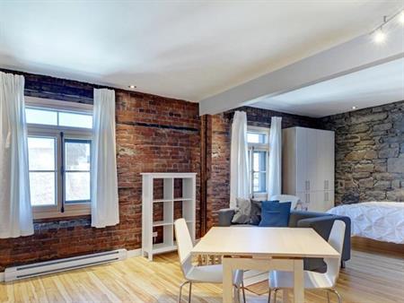 Loft entièrement meublé à louer Vieux-Québec juillet 2026