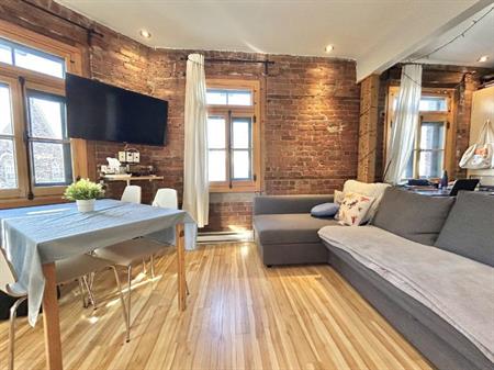 Loft entièrement meublé à louer Vieux-Québec mai 2026