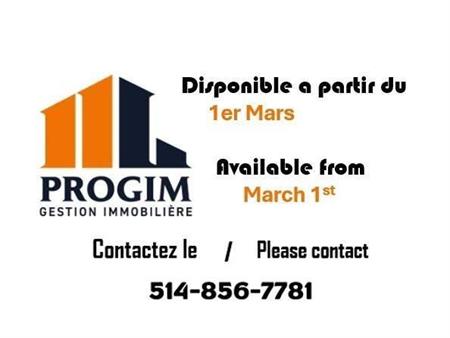 1 CH - 1 SDB - Montréal - $1,350 /mo