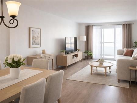 4 1/2 SITUÉ DANS UN SECTEUR PAISIBLE - ENTIÈREMENT RÉNOVÉ - 1425$/MOIS TOUT INCLUS, DISPONIBLE POUR MAI, JUIN OU JUILLET