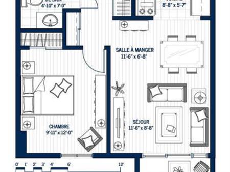 3 1/2 chauffé éclairé 1er Juillet, UQAR, CFP Lévis centre-ville