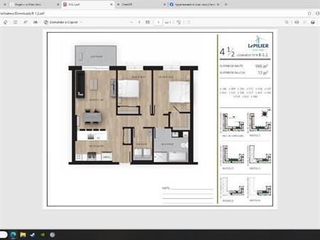 Reprise de Bail Lévis 4/2 au 1er Juillet