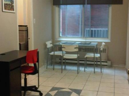 GHETTO MCGILL- 3 ½ RÉNOVÉ & MEUBLÉ – 1 CHAMBRE FERMÉE