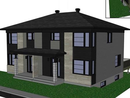 Maison neuve à louer - trois chambres, un bureau, salle familiale et salon - 2112 pieds carrés avec sous-sol