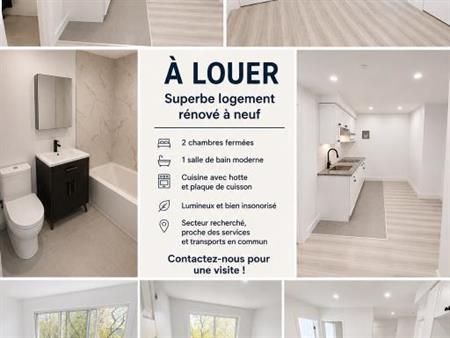 3½ rénové à louer (+bureau),fully renovated for rent (+den), NDG