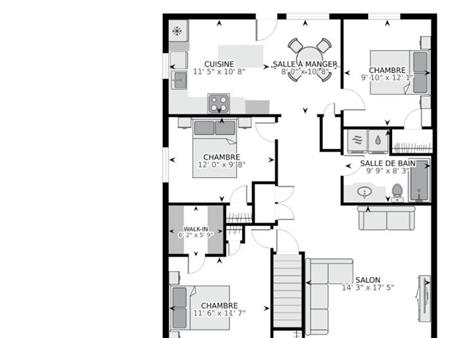 51/2 Propre Et Lumineux — Haut De Duplex