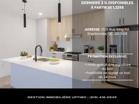 3 ½ DISPONIBLES |CONSTRUCTION NEUVE