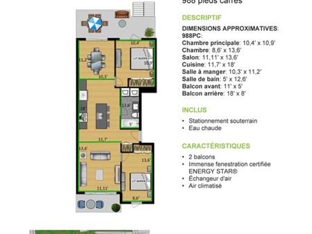 4 1/2 Moderne - Stationnement Interieur