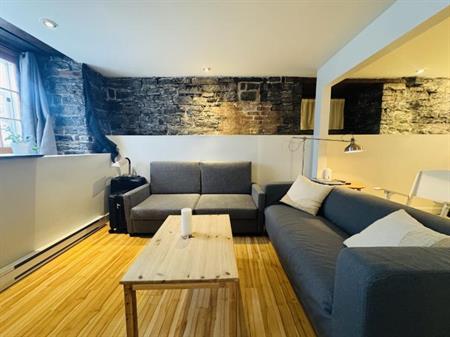 Loft entièrement meublé à louer Vieux-Québec août 2026