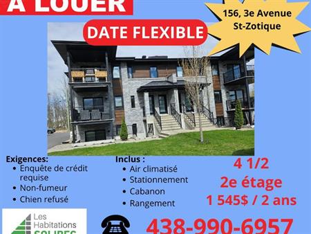 4 1/2 Logement à louer (AOÛT 2026)